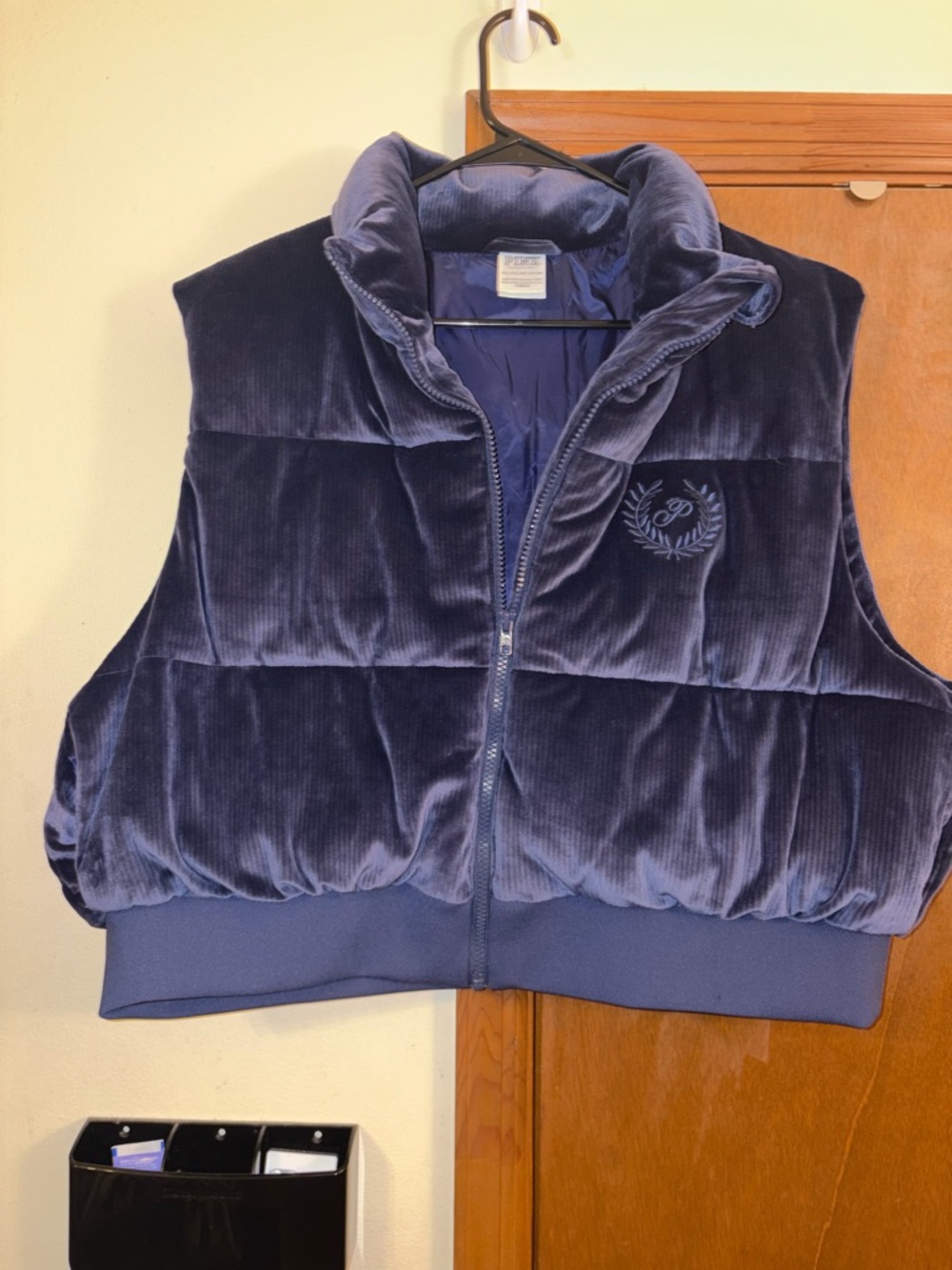 PINK Victoria's Secret Navy Blue Satin-Like Jacket Interior